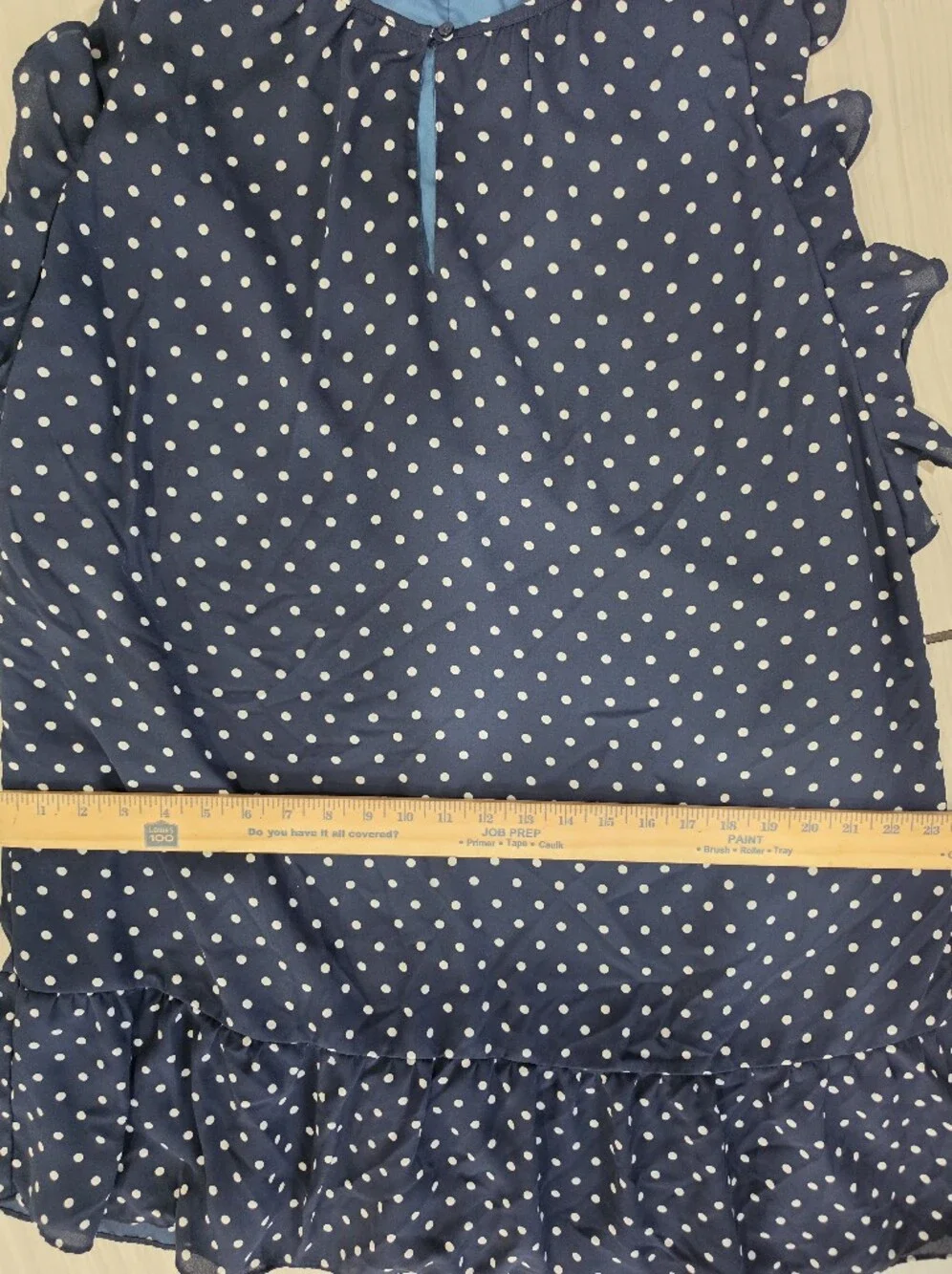 J. Crew Navy and White Polka Dot Ruffle Sleeve Midi Dress Size XL. Cottagecore